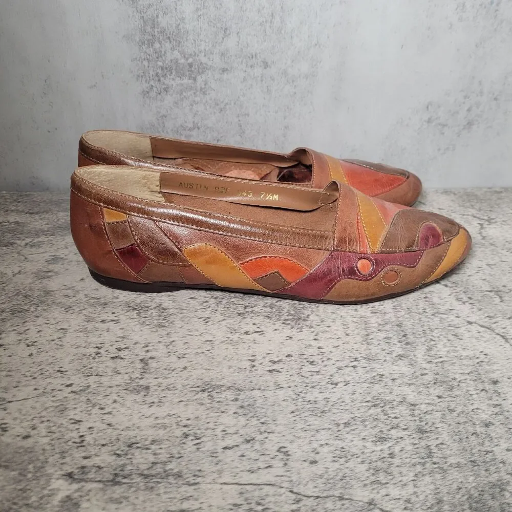 Vtg 80s Suede Rhinestone Flats w/ Ruffle Trim by L. J. Simone New York 7.5